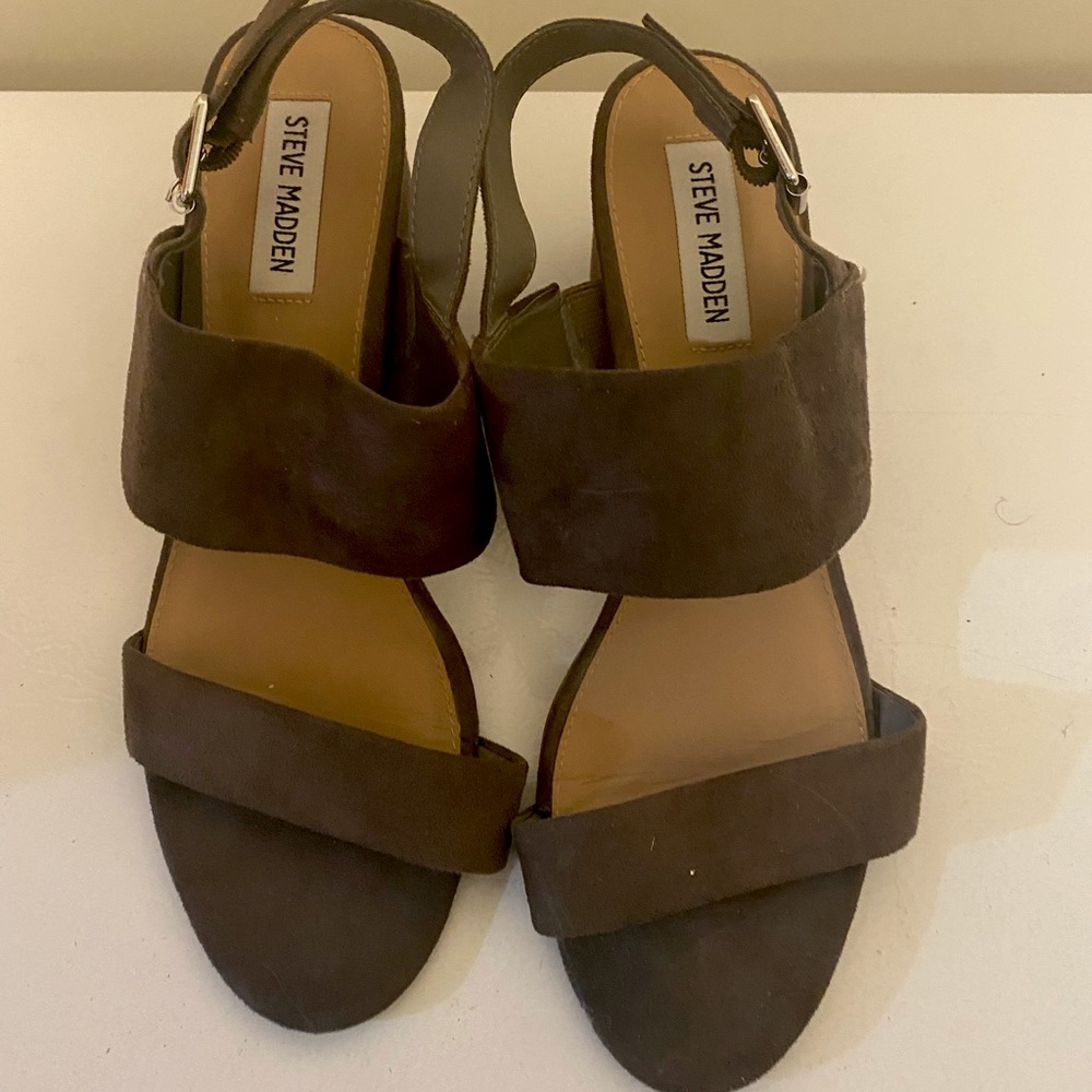 Grey Suede Steve Madden Sandals